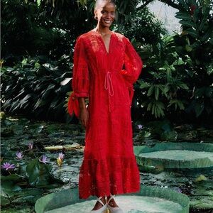 FARM Rio Vibrant Red Crochet Top